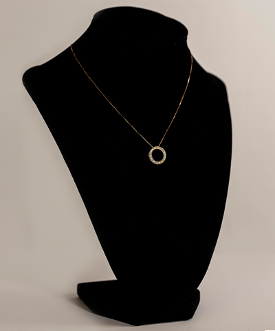 Diamond Circle Necklace 10k Yellow Gold - ONeil's Jewelry 