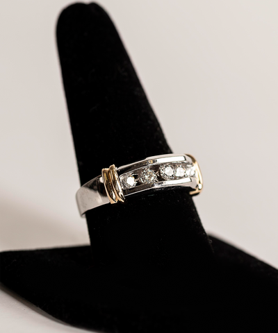 Men's Diamond Wedding Band 14k White Gold - ONeil's Jewelry 