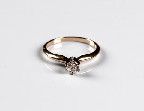 Diamond Solitaire 14k Gold Ring - ONeil's Jewelry 