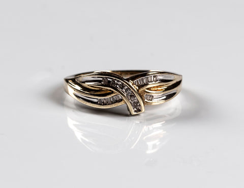 Diamond Baguette Cluster 14k Gold Ring - ONeil's Jewelry 