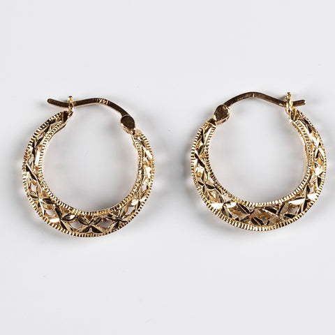 Vintage Filigree Earrings 14k Yellow Gold - ONeil's Jewelry 
