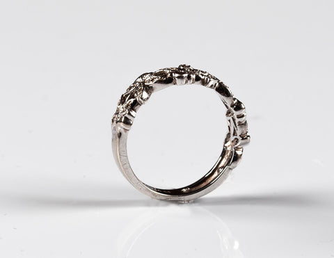 Flower Design 14k White Gold Ring - ONeil's Jewelry 