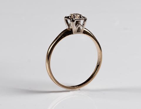 Vintage Diamond Solitaire 14k Gold Ring - ONeil's Jewelry 