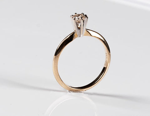 Diamond Solitaire 14k Gold Ring - ONeil's Jewelry 