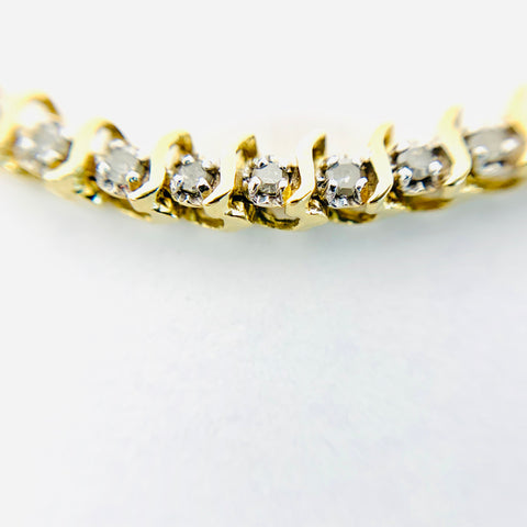 Woman's S-Style Diamond Tennis Bracelet 14k Yellow Gold - ONeil's Jewelry 