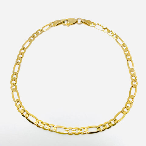 Woman's Figaro Bracelet 10k Yellow Gold - ONeil's Jewelry 