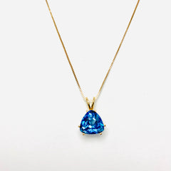 Blue Topaz Necklace 10k Yellow gold - ONeil's Jewelry 