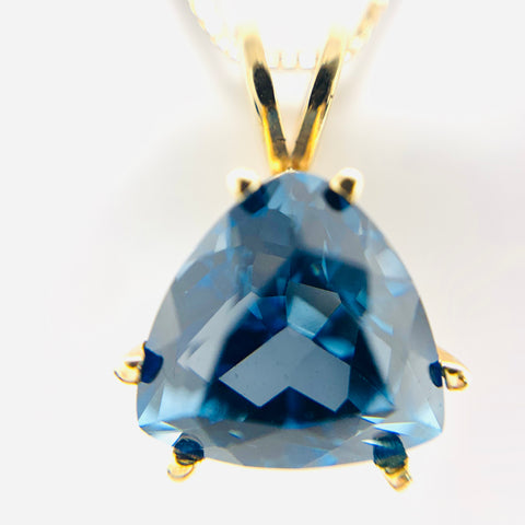 Blue Topaz Necklace 10k Yellow gold - ONeil's Jewelry 