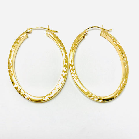 Oval Hoop Earrings 10k Yellow Gold - ONeil's Jewelry 