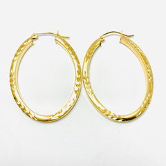 Oval Hoop Earrings 10k Yellow Gold - ONeil's Jewelry 