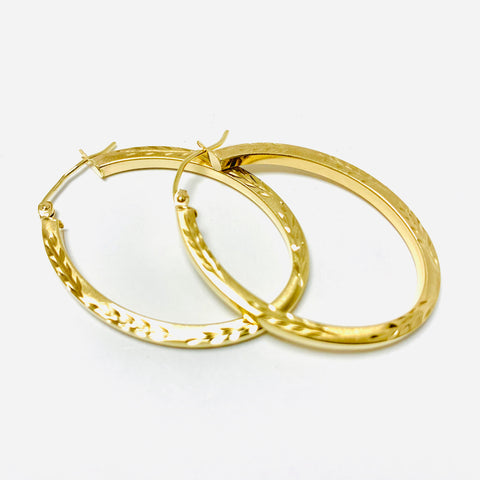 Oval Hoop Earrings 10k Yellow Gold - ONeil's Jewelry 