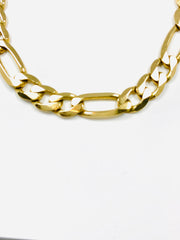 Men’s Heavy Solid Figaro 8mm Wide Bracelet 10k Yellow Gold - ONeil's Jewelry 