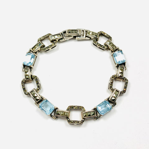 Vintage Sterling Silver Topaz Bracelet - ONeil's Jewelry 