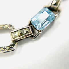 Vintage Sterling Silver Topaz Bracelet - ONeil's Jewelry 
