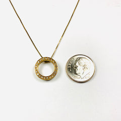 Diamond Circle Necklace 10k Yellow Gold - ONeil's Jewelry 