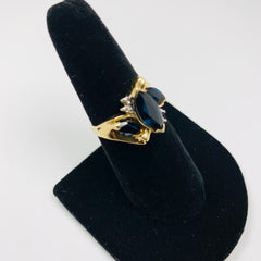 Vintage Woman's Sapphire and diamond Ring 14k Yellow Gold - ONeil's Jewelry 