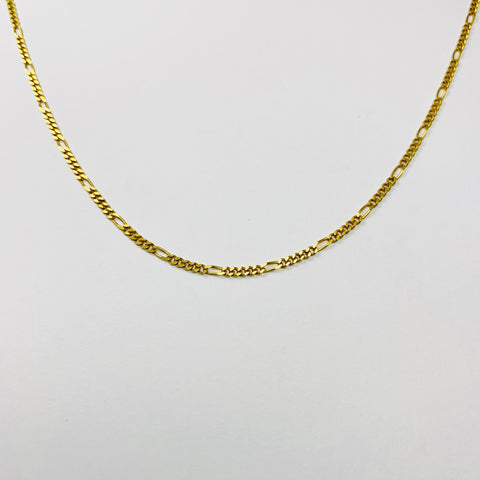 Woman's Figaro Necklace 18k Yellow Gold - ONeil's Jewelry 