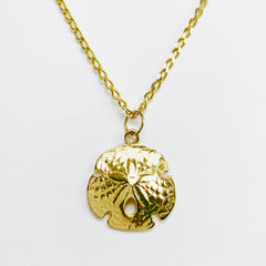 Sand Dollar Necklace 14k Yellow Gold - ONeil's Jewelry 