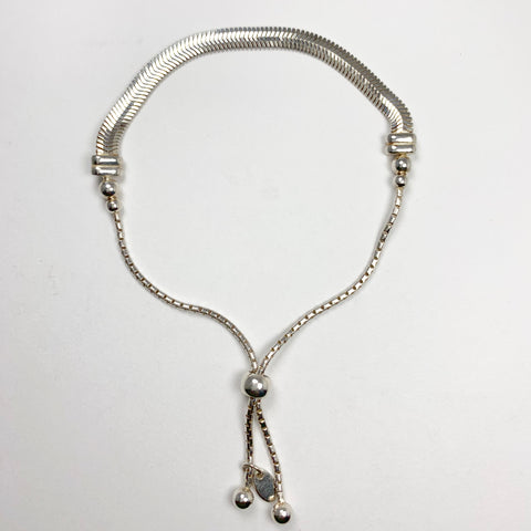Woman's Bolo Herringbone Link Bracelet Sterling Silver - ONeil's Jewelry 