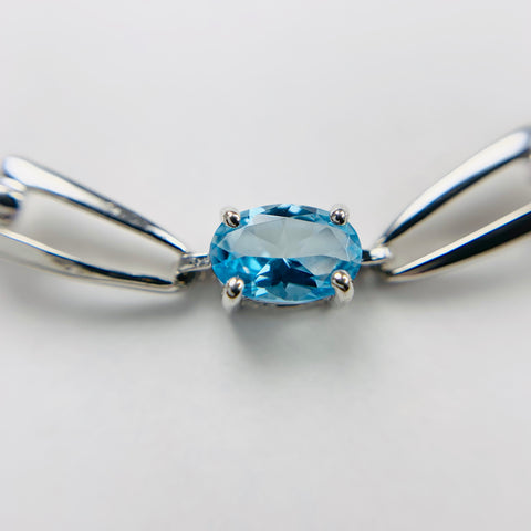 Woman's Blue Topaz Bracelet Sterling Silver - ONeil's Jewelry 