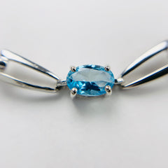 Woman's Blue Topaz Bracelet Sterling Silver - ONeil's Jewelry 