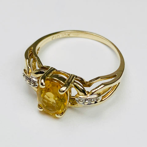Vintage Woman's Citrine Ring 10k Yellow Gold - ONeil's Jewelry 