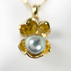 Vintage Pearl Pendant Necklace 14k Yellow Gold - ONeil's Jewelry 