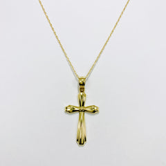 Woman's Cross Necklace 14k Yellow Gold - ONeil's Jewelry 