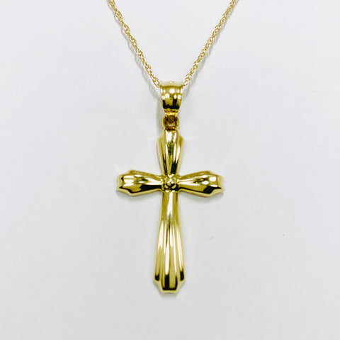 Woman's Cross Necklace 14k Yellow Gold - ONeil's Jewelry 