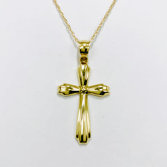 Woman's Cross Necklace 14k Yellow Gold - ONeil's Jewelry 