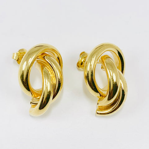 Vintage Circle Earrings 14k Yellow Gold - ONeil's Jewelry 