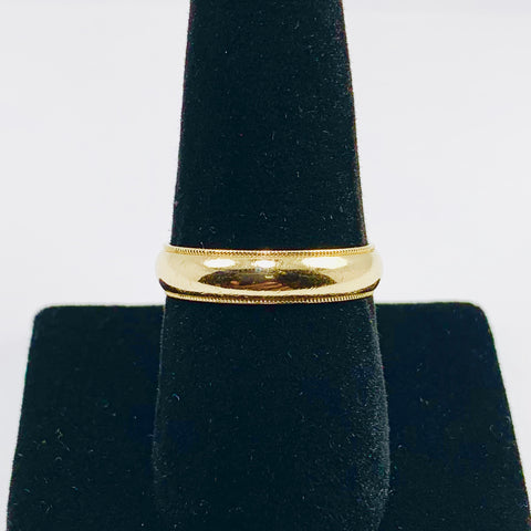Men's Milgrain Wedding Band 14k Yellow Gold - ONeil's Jewelry 