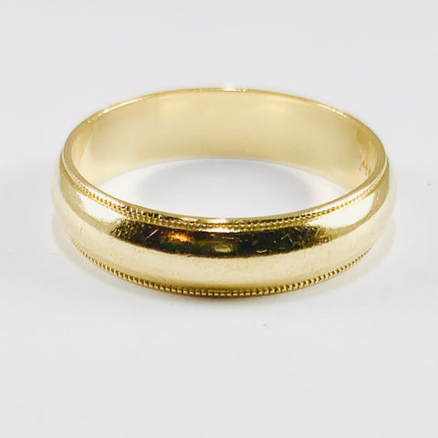 Men's Milgrain Wedding Band 14k Yellow Gold - ONeil's Jewelry 