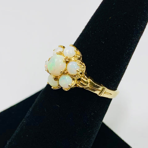 Vintage Opal Cluster Ring 14k Yellow Gold - ONeil's Jewelry 