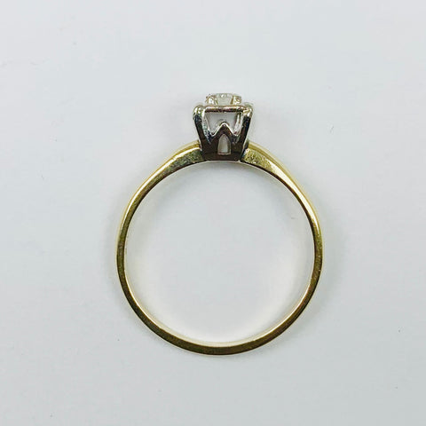 Vintage Petite Solitaire Diamond Ring 14k Yellow Gold - ONeil's Jewelry 