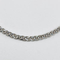 Woman's Braided Square Wheat Necklace 14k White Gold - ONeil's Jewelry 