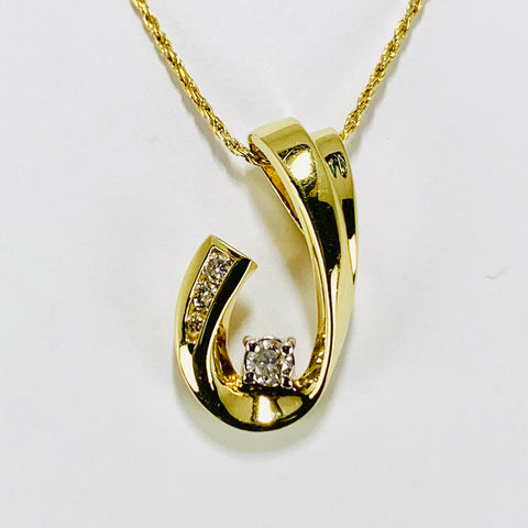 Sparkling Diamond Pendant Necklace 14k Yellow Gold - ONeil's Jewelry 