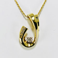 Sparkling Diamond Pendant Necklace 14k Yellow Gold - ONeil's Jewelry 