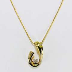 Sparkling Diamond Pendant Necklace 14k Yellow Gold - ONeil's Jewelry 