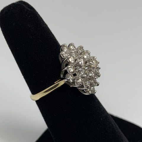 Vintage Sophisticated Diamond Cluster Ring 14k Yellow Gold - ONeil's Jewelry 